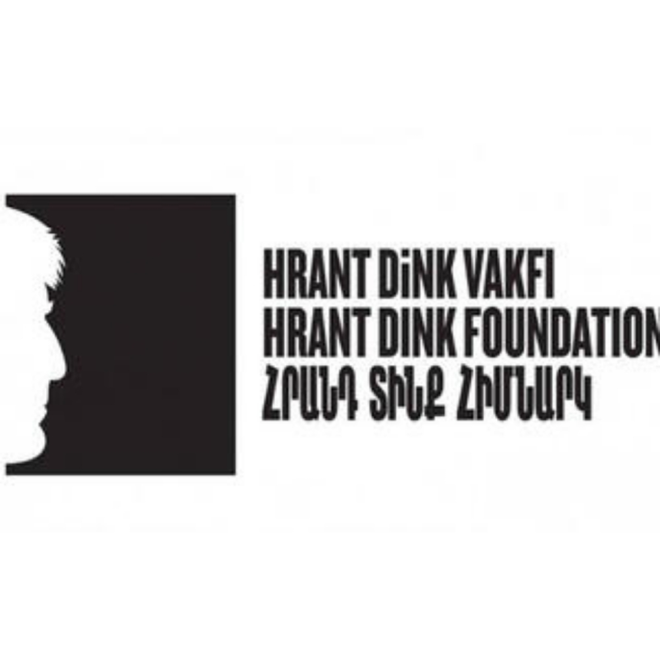Beyaz arka planın solunda siyah bir kare içinde Hrant Dink’in yüz profilinin silüeti görülüyor. Sağ tarafta ise Hrant Dink Vakfı ismi Türkçe, İngilizce ve Ermenice dillerinde alt alta sıralanıyor.