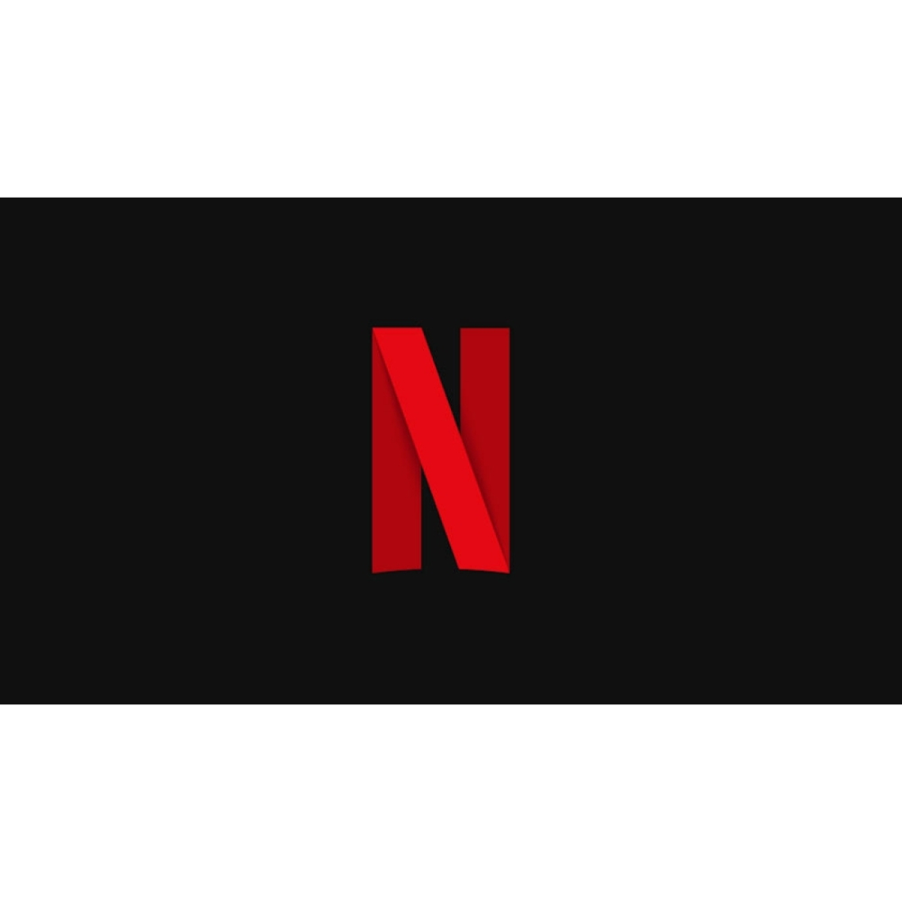 Siyah arka plan üzerinde kırmızı şeritlerden oluşan dikey N harfi simgesinin yer aldığı Netlfix logosu