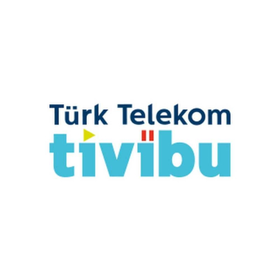 TÜRK TELEKOM TİVİBU Türk Telekom Tivibu logosu: Lacivert Türk Telekom metni ve altında, üzerinde medya kontrol simgeleri (oynat ve duraklat) barındıran açık mavi tivibu yazısı bulunuyor.